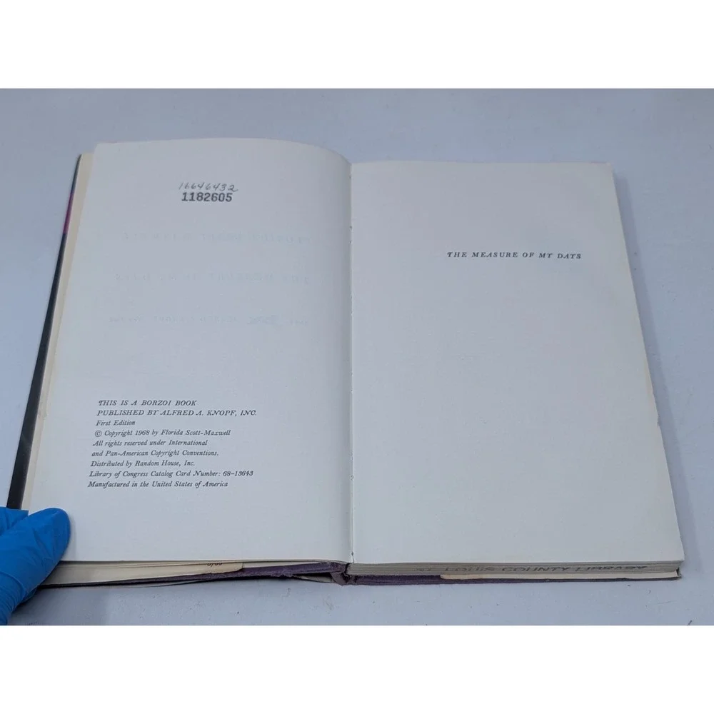 The Measure of My Days by Florida Scott-Maxwell Hardcover Book DJ 1968 Lib Aging